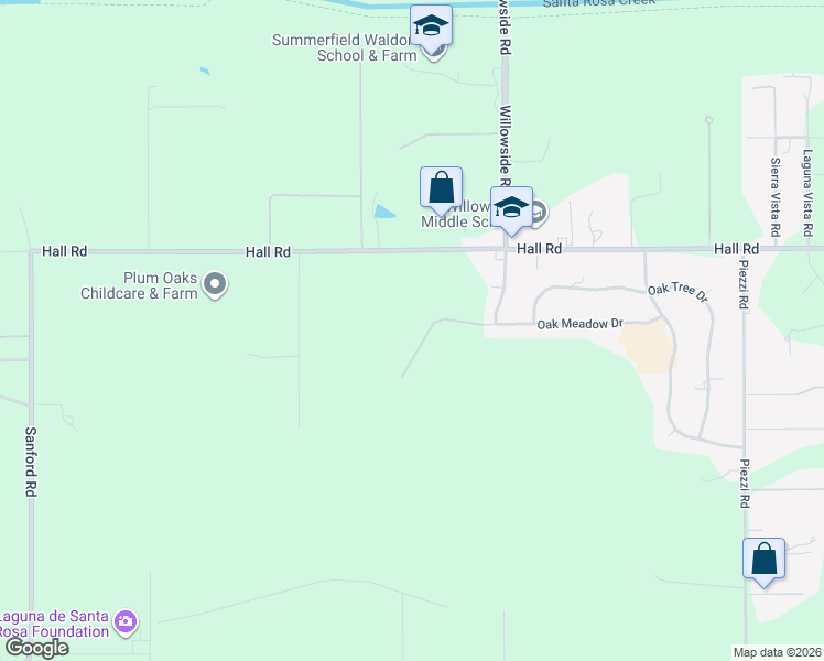 map of restaurants, bars, coffee shops, grocery stores, and more near 5533 Oak Meadow Drive in Santa Rosa