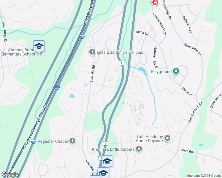 map of restaurants, bars, coffee shops, grocery stores, and more near 122 Macon Drive in Stafford