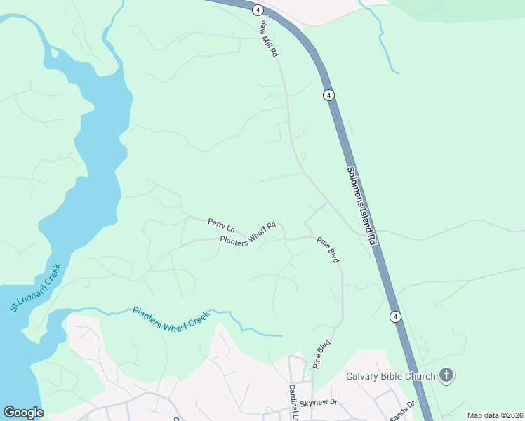 map of restaurants, bars, coffee shops, grocery stores, and more near 615 Planters Wharf Road in Lusby