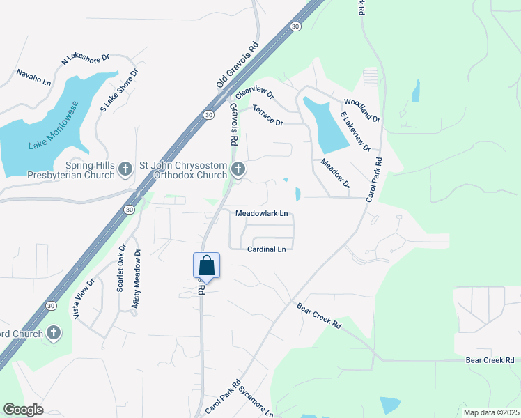 map of restaurants, bars, coffee shops, grocery stores, and more near 7 Robin Hill in House Springs