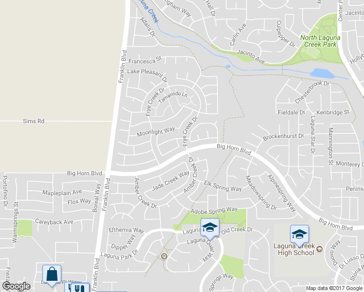 map of restaurants, bars, coffee shops, grocery stores, and more near 8932 Gemwood Way in Elk Grove