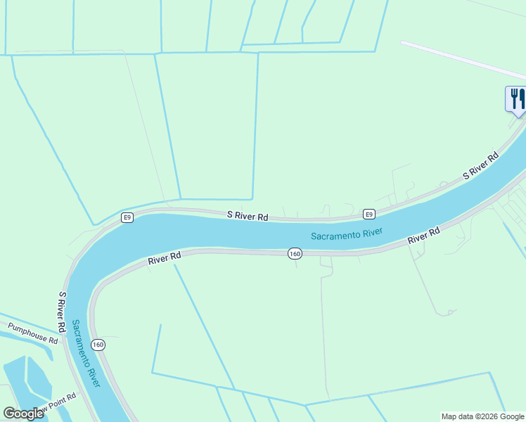 map of restaurants, bars, coffee shops, grocery stores, and more near 53282 South River Road in Clarksburg
