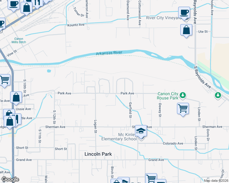 map of restaurants, bars, coffee shops, grocery stores, and more near 681-683 Ridgewood Rd in Cañon City