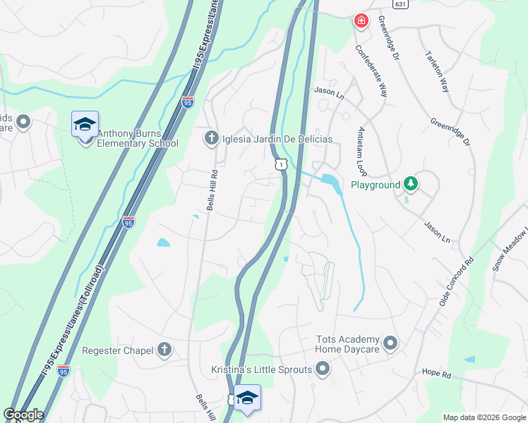 map of restaurants, bars, coffee shops, grocery stores, and more near 115 Macon Drive in Stafford