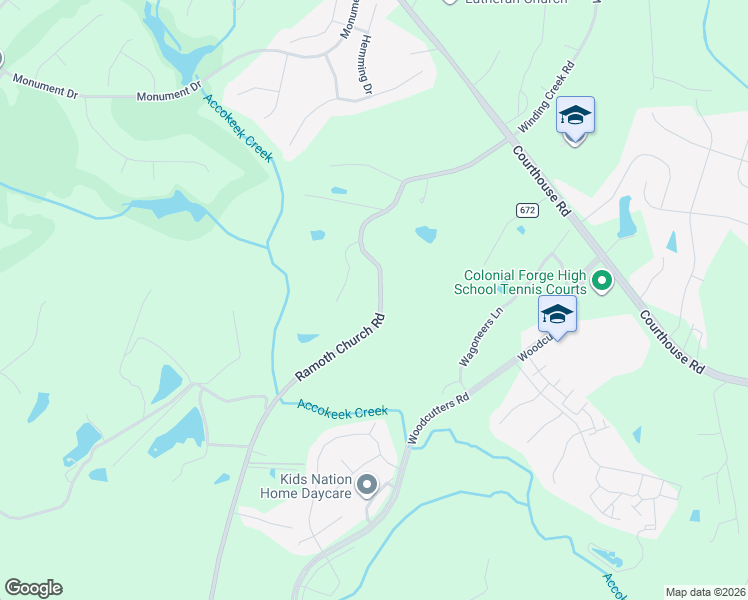 map of restaurants, bars, coffee shops, grocery stores, and more near 166 Ramoth Church Road in Stafford