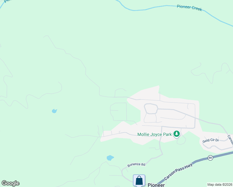 map of restaurants, bars, coffee shops, grocery stores, and more near 23300 Stirnaman Mine Road in Pioneer