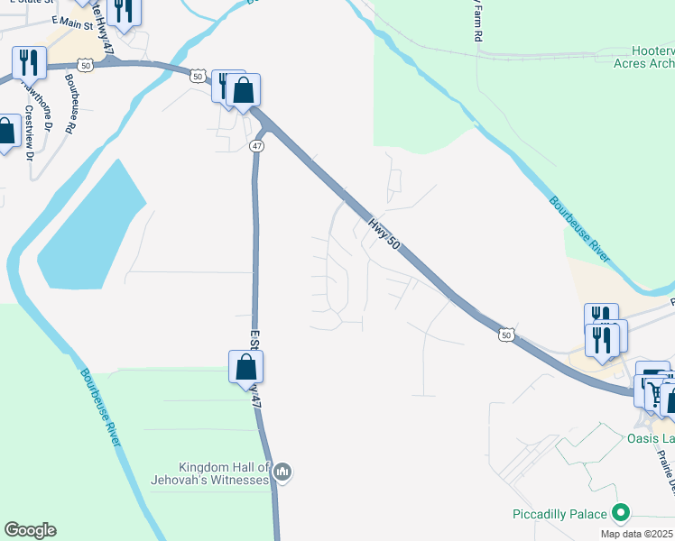map of restaurants, bars, coffee shops, grocery stores, and more near 1 Le Chateau Mobile Home Village in Union