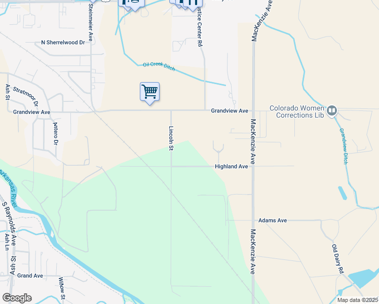 map of restaurants, bars, coffee shops, grocery stores, and more near 3215 Highland Avenue in Cañon City