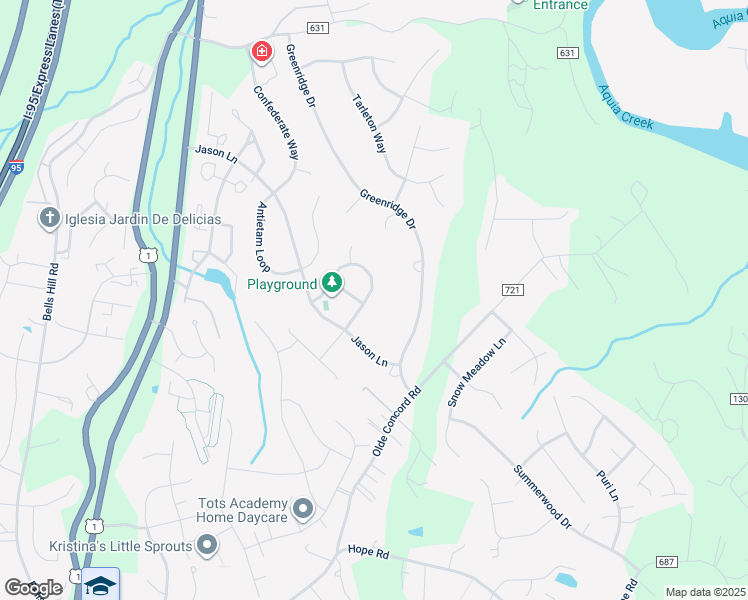 map of restaurants, bars, coffee shops, grocery stores, and more near 29 Kennesaw Drive in Stafford