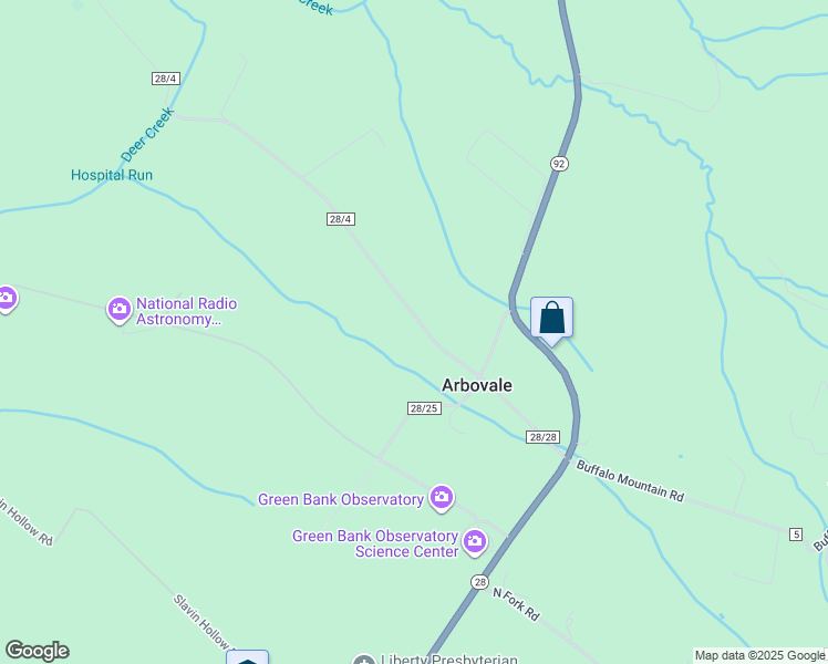 map of restaurants, bars, coffee shops, grocery stores, and more near 124 Hannah Run Road in Arbovale