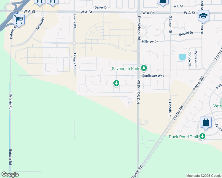 map of restaurants, bars, coffee shops, grocery stores, and more near 770 Sunstar Drive in Dixon