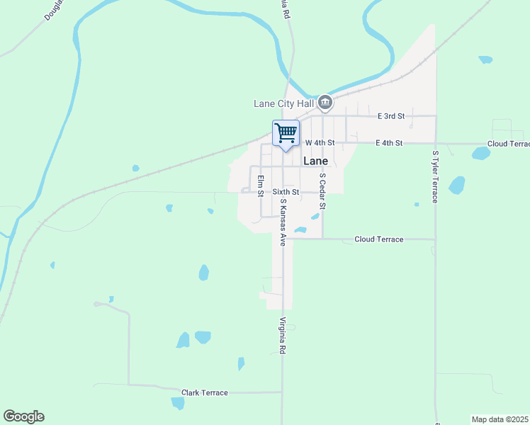 map of restaurants, bars, coffee shops, grocery stores, and more near 625 Elm Street in Lane