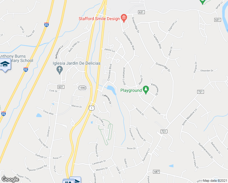 map of restaurants, bars, coffee shops, grocery stores, and more near 404 Munsons Hill Court in Stafford