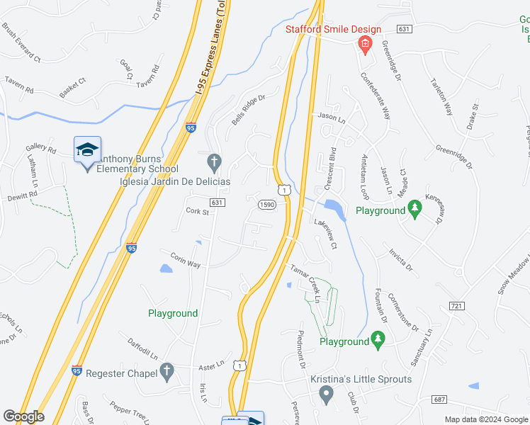 map of restaurants, bars, coffee shops, grocery stores, and more near 403 Carnaby Street in Stafford
