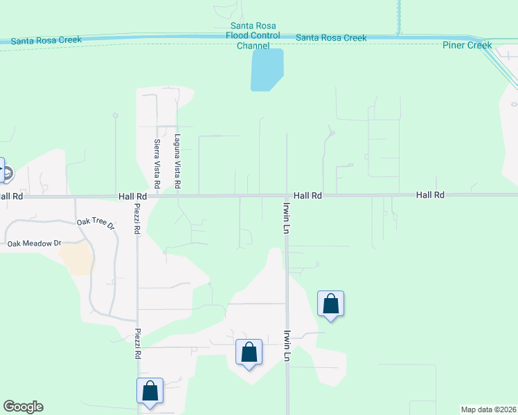 map of restaurants, bars, coffee shops, grocery stores, and more near 4750 Hall Road in Santa Rosa