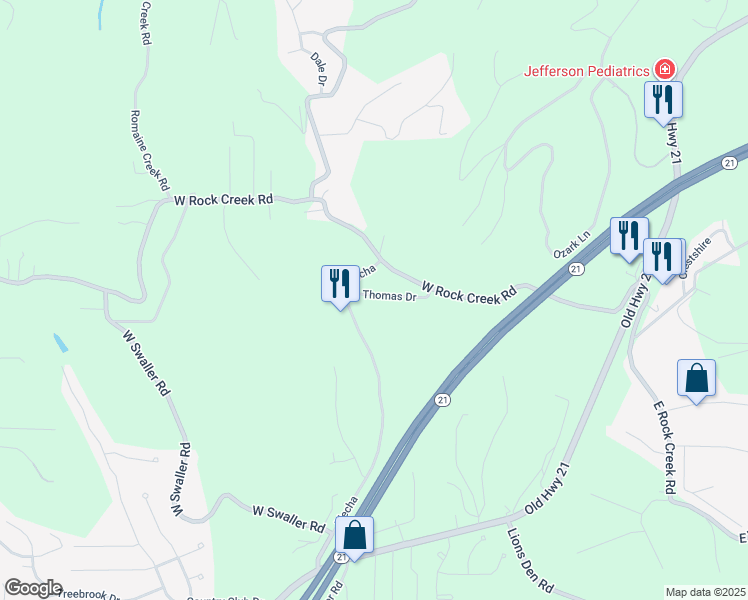 map of restaurants, bars, coffee shops, grocery stores, and more near 3972 Thomas Drive in Imperial