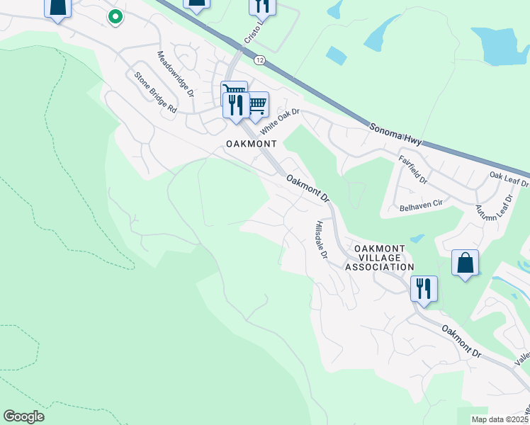 map of restaurants, bars, coffee shops, grocery stores, and more near 549 Catherine Court in Santa Rosa