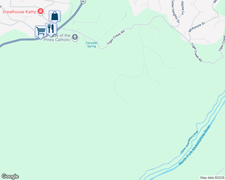 map of restaurants, bars, coffee shops, grocery stores, and more near 15901 Black Prince Road East in Pioneer