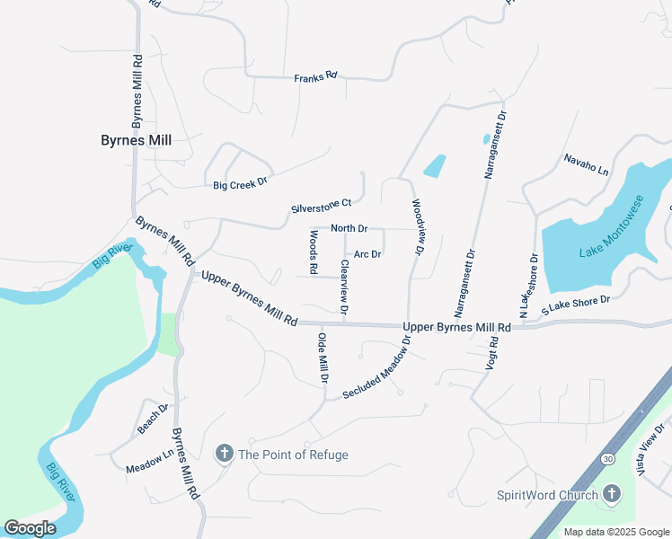 map of restaurants, bars, coffee shops, grocery stores, and more near 3730 Clearview Drive in Byrnes Mill