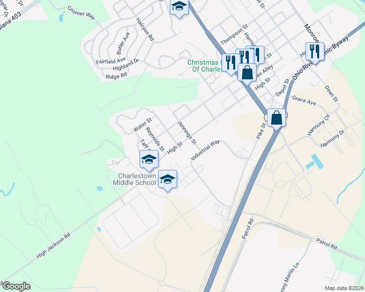 map of restaurants, bars, coffee shops, grocery stores, and more near 145-179 Industrial Way in Charlestown