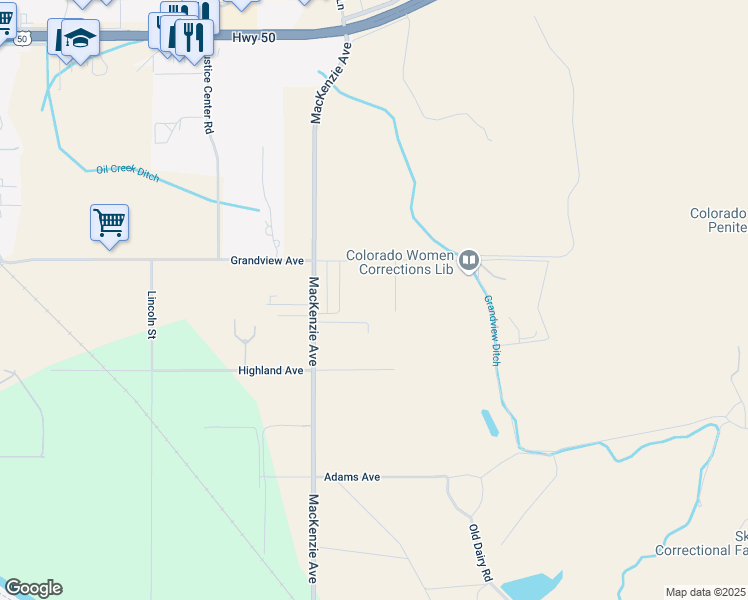 map of restaurants, bars, coffee shops, grocery stores, and more near 398 Columbine Avenue in Cañon City