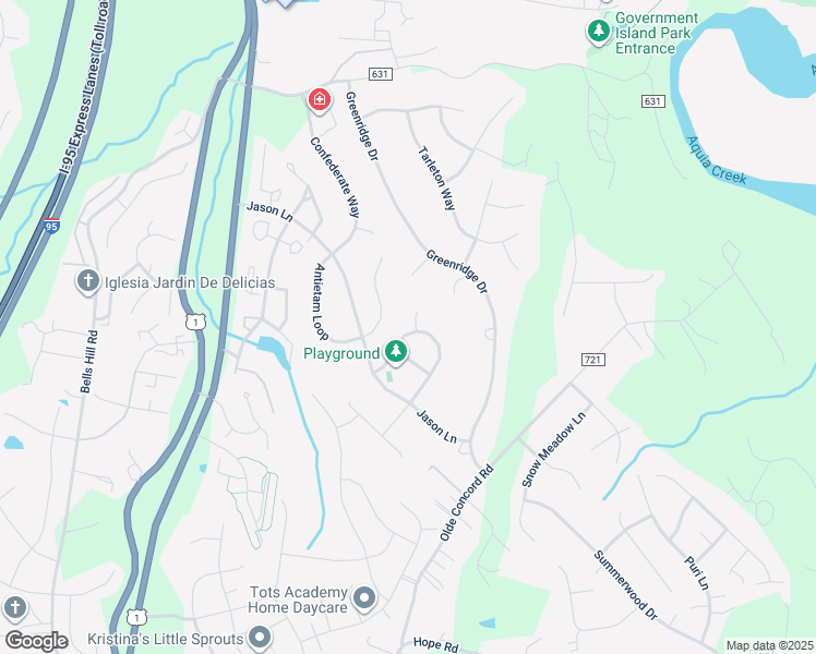 map of restaurants, bars, coffee shops, grocery stores, and more near 9 Kennesaw Drive in Stafford