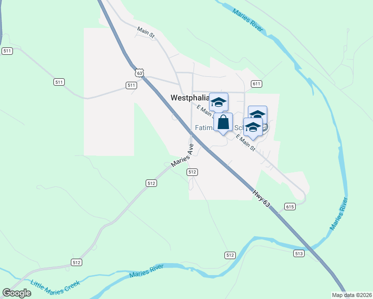 map of restaurants, bars, coffee shops, grocery stores, and more near 450 County Route 512 in Westphalia