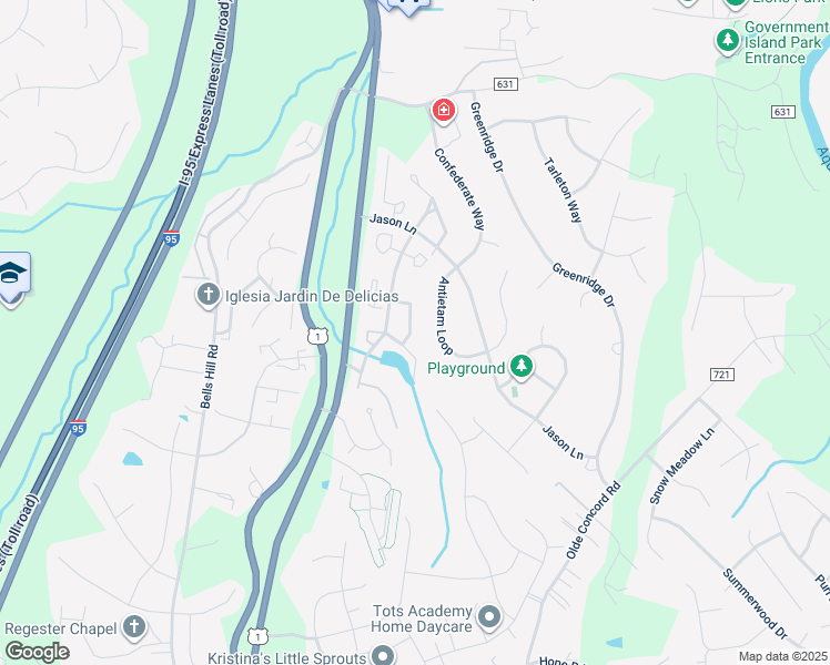 map of restaurants, bars, coffee shops, grocery stores, and more near 200 Gettysburg Court in Stafford