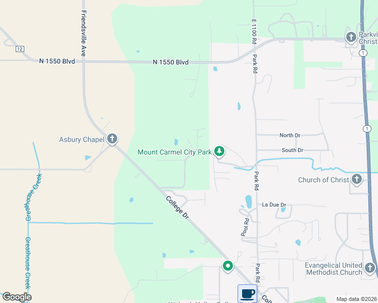 map of restaurants, bars, coffee shops, grocery stores, and more near 15039 4H Center Lane in Mount Carmel