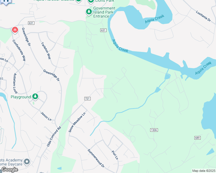 map of restaurants, bars, coffee shops, grocery stores, and more near 253 Olde Concord Road in Stafford