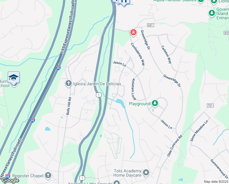 map of restaurants, bars, coffee shops, grocery stores, and more near 109 Donelson Loop in Stafford