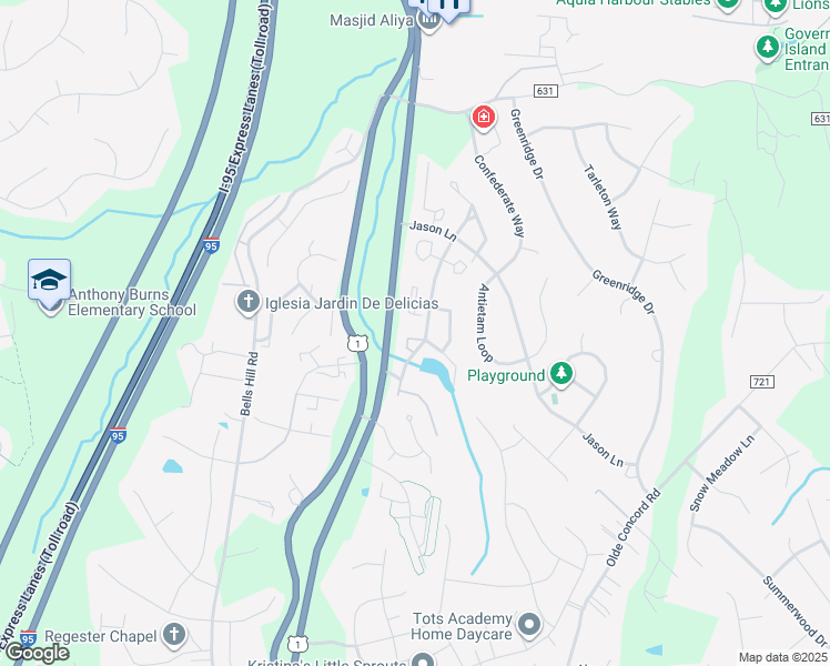 map of restaurants, bars, coffee shops, grocery stores, and more near 109 Donelson Loop in Stafford