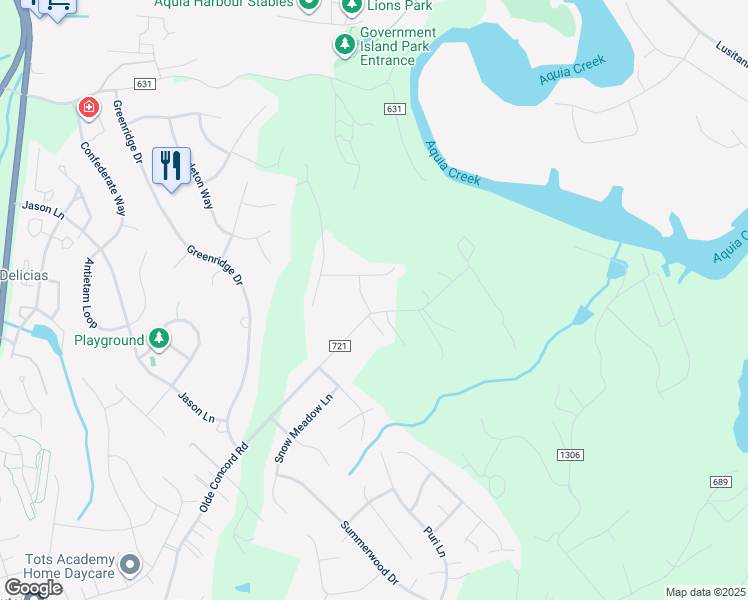 map of restaurants, bars, coffee shops, grocery stores, and more near 2 Trellis Drive in Stafford