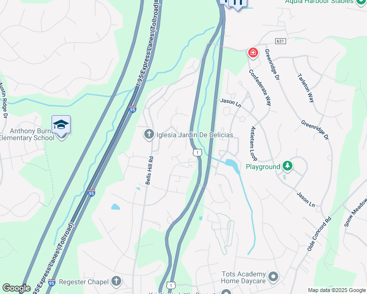 map of restaurants, bars, coffee shops, grocery stores, and more near 206 Rolling Hill Court in Stafford