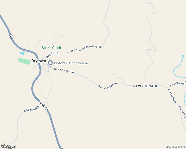 map of restaurants, bars, coffee shops, grocery stores, and more near 9651 New Chicago Road in Drytown