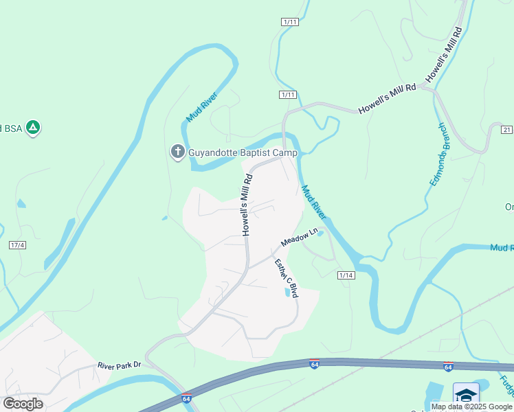 map of restaurants, bars, coffee shops, grocery stores, and more near Trailer Park in Cabell County