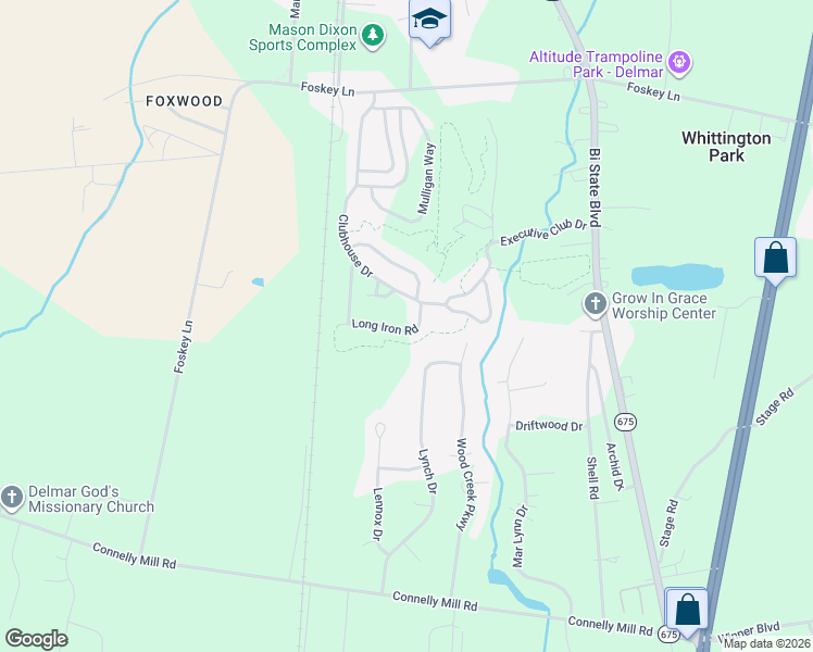 map of restaurants, bars, coffee shops, grocery stores, and more near 8749 Long Iron Rd in Delmar