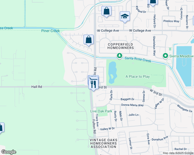 map of restaurants, bars, coffee shops, grocery stores, and more near 665 Camino Court in Santa Rosa