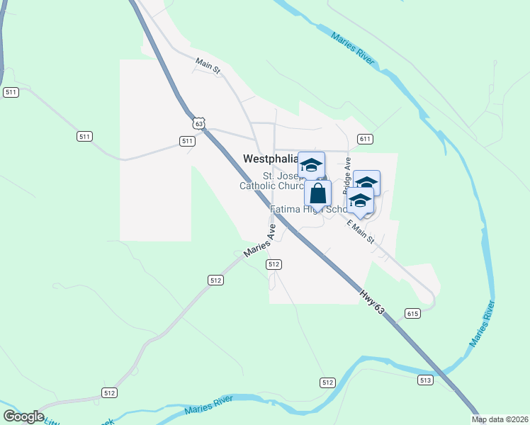 map of restaurants, bars, coffee shops, grocery stores, and more near 450 County Route 512 in Westphalia
