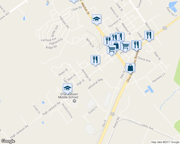 map of restaurants, bars, coffee shops, grocery stores, and more near 391 High Street in Charlestown