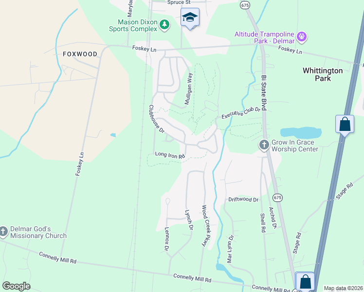 map of restaurants, bars, coffee shops, grocery stores, and more near 8749 Long Iron Road in Delmar