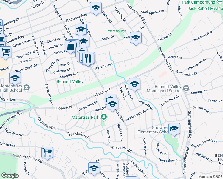 map of restaurants, bars, coffee shops, grocery stores, and more near 4040 Hoen Avenue in Santa Rosa