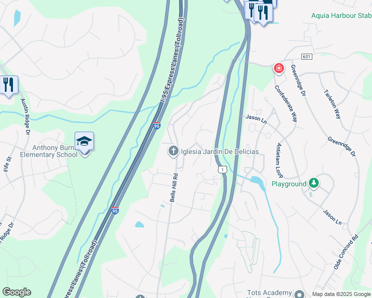 map of restaurants, bars, coffee shops, grocery stores, and more near 206 Fair Oaks Avenue in Stafford