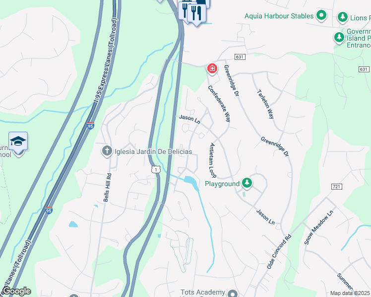 map of restaurants, bars, coffee shops, grocery stores, and more near 106 Pilot Knob Loop in Stafford