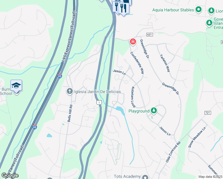 map of restaurants, bars, coffee shops, grocery stores, and more near 308 Pilot Knob Loop in Stafford