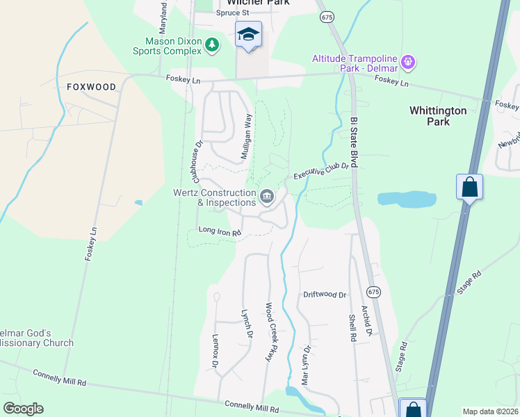 map of restaurants, bars, coffee shops, grocery stores, and more near 9002 Executive Club Drive in Delmar