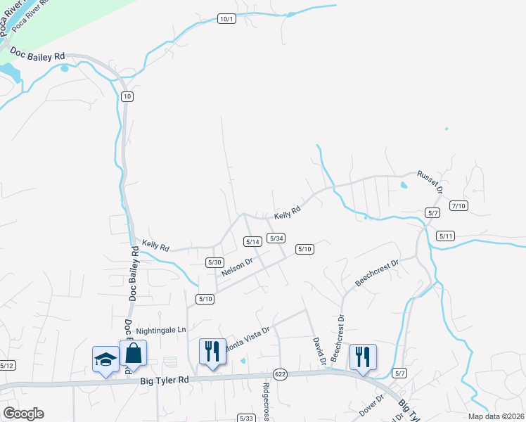 map of restaurants, bars, coffee shops, grocery stores, and more near 5218 Kelly Rd in Charleston