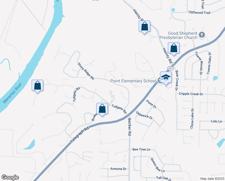 map of restaurants, bars, coffee shops, grocery stores, and more near 6816 Cottage Grove Lane in St. Louis