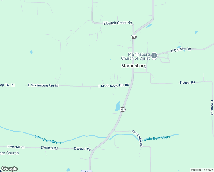 map of restaurants, bars, coffee shops, grocery stores, and more near 4996 East Martinsburg Fire Road in New Pekin