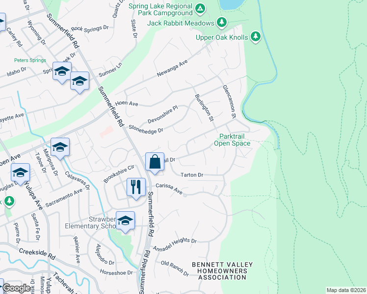map of restaurants, bars, coffee shops, grocery stores, and more near 4803 Fernglen Drive in Santa Rosa